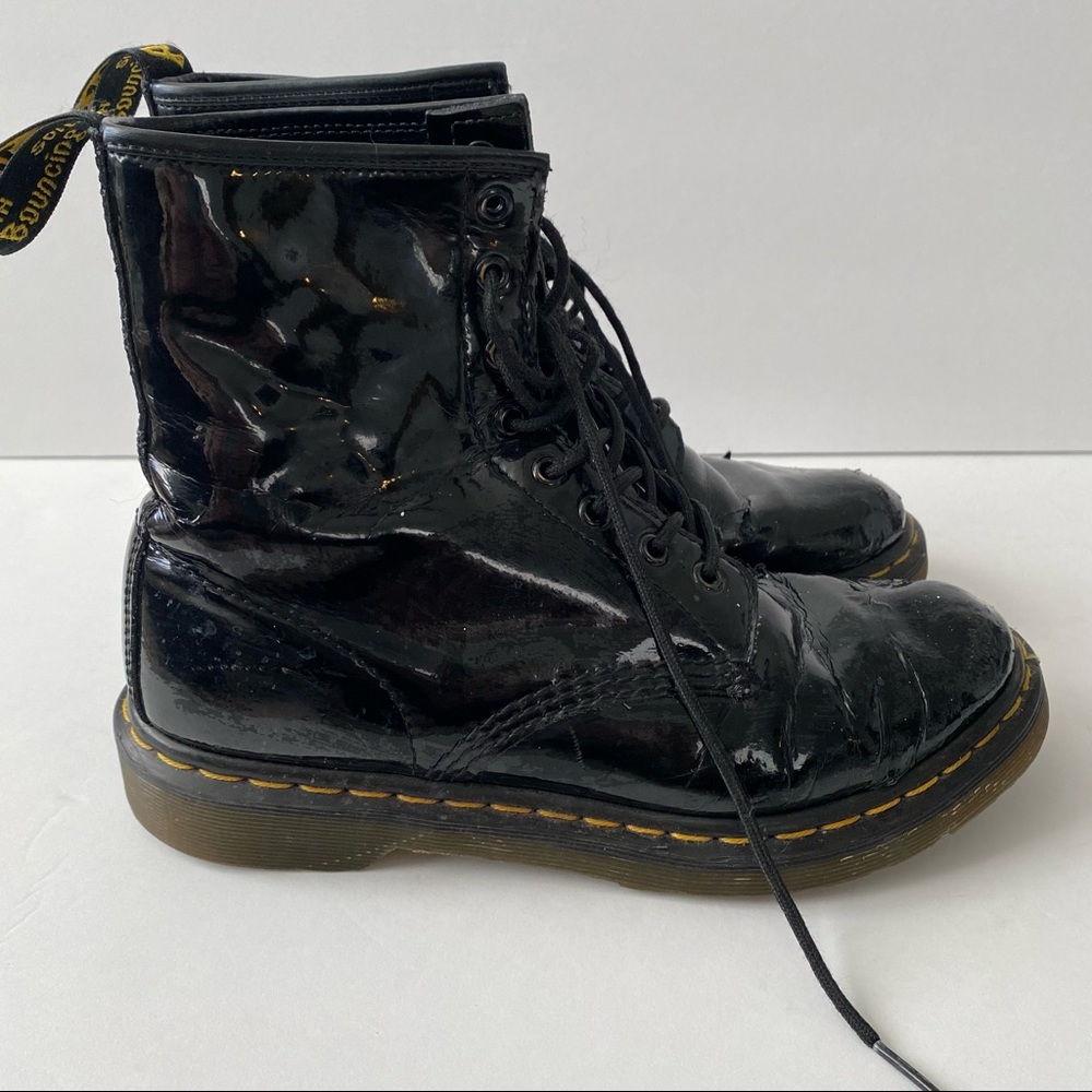 Dr. Martens Patent Black Combat Boots